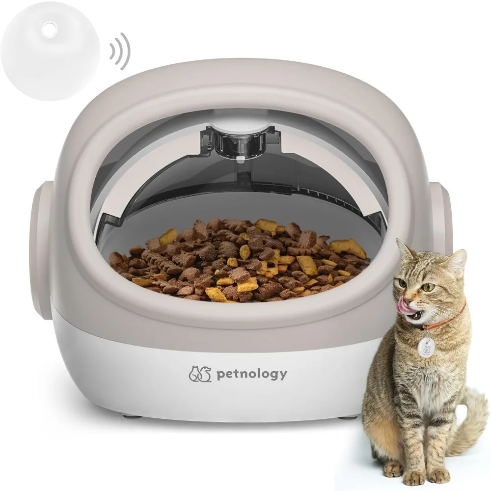 

Automatic Cat Feeder with Collar Sensor, Timed Auto Pet Feeder for Multi-Cat Households, 4 Feeding Modes, Cat Food Dispenser