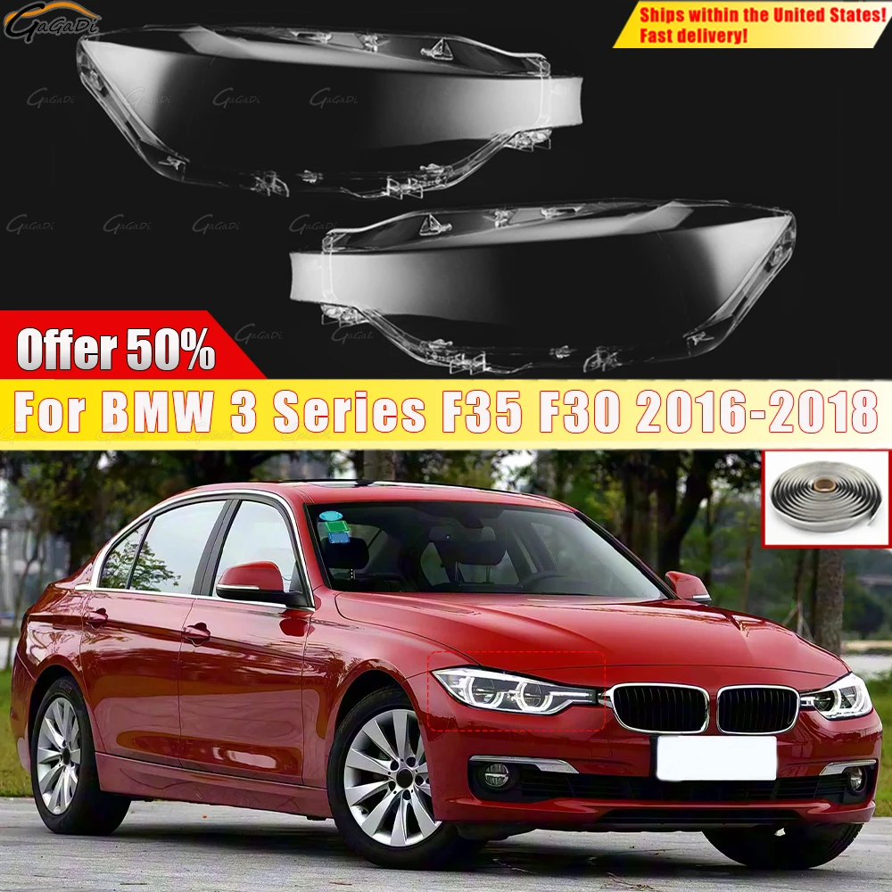 

Fit For BMW 3 Series F35 F30 2016-2018 1Pair Headlight Lens Cover Transparent Lampshade Clear Head Lamp Shell Auto Parts