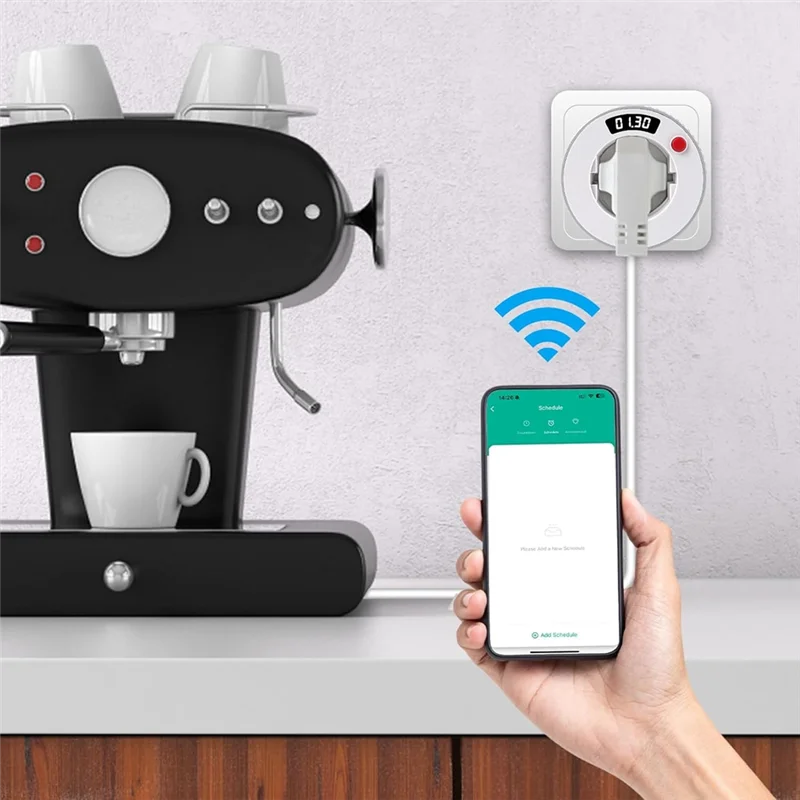 ABKO-Wifi Smart Plug 16A Presa UE Protezione per bambini Protezione contro le sovratensioni Temporizzazione domestica Controllo APP Prese Smart Life SPINA UE