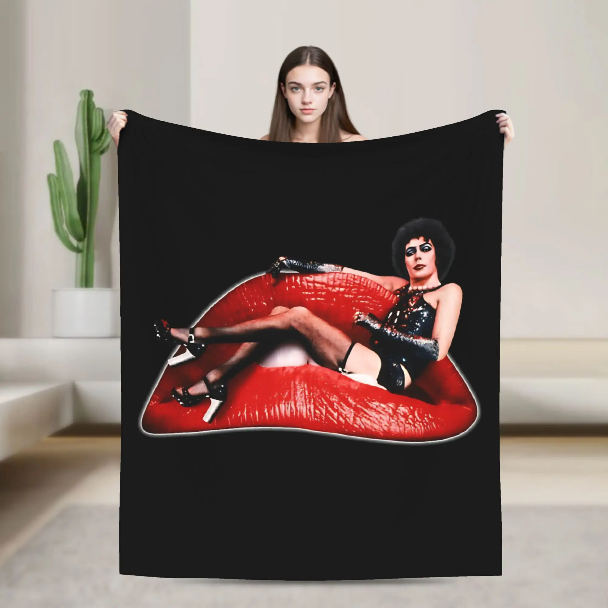 Frank N Furter Horror Movie Blanket The Rocky Horror Picture Show Flannel Warm Throw Blanket for Bedding Lounge Autumn/Winter