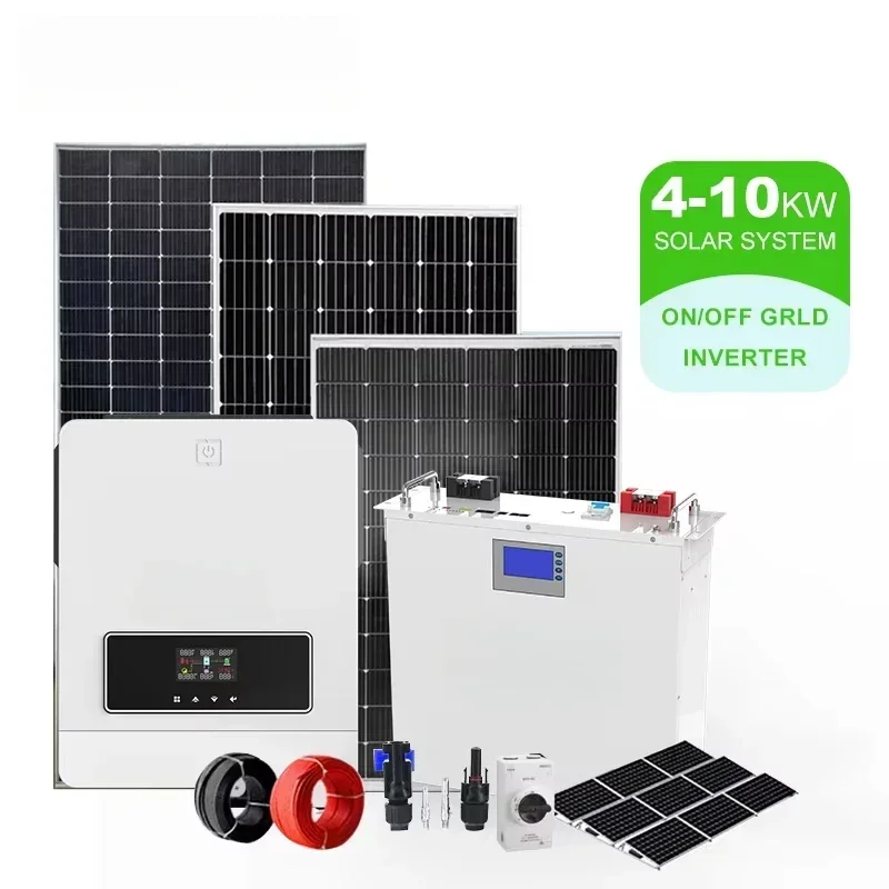 Kit de système solaire 6KW 10KW 4KW 8KW 11KW MPPT onduleur solaire hybride hors réseau 6000 Watts système solaire hors réseau