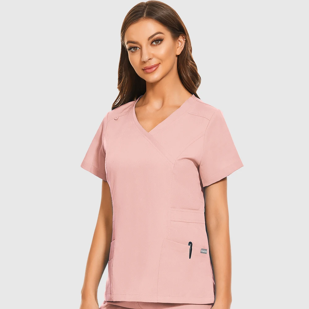 New Fashion Women Jogger Blouse Medical Scrubs Tops Nurse Accessories Doctor Nursing Uniform Shirt Clinical Workwear Spa Clothes