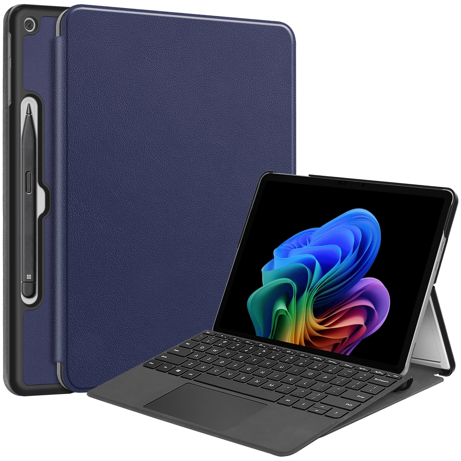 

Детский чехол для Microsoft Surface Pro 12 12 дюймов 2025, чехол-подставка для планшета, чехол из искусственной кожи без автоматического сна со складной подставкой