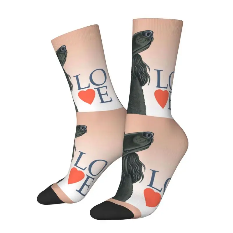 Poodle Black Love Dress Socks Mens Womens Warm Fashion Pudel Caniche Crew Socks