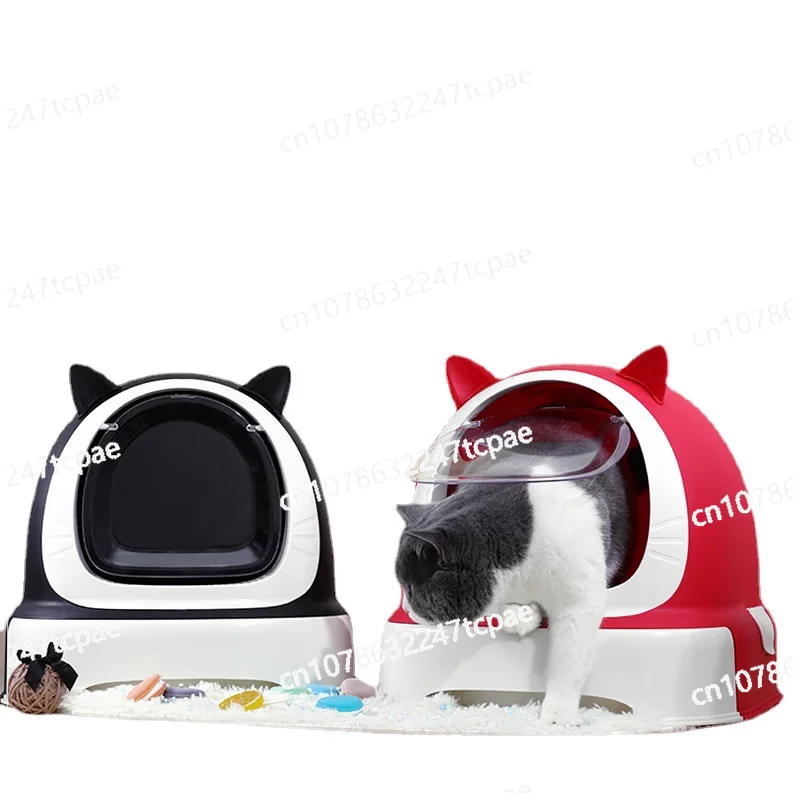 Fully enclosed cat litter box, large drawer type oversized cat toilet, smart deodorizing cat excrement basin,  supplies