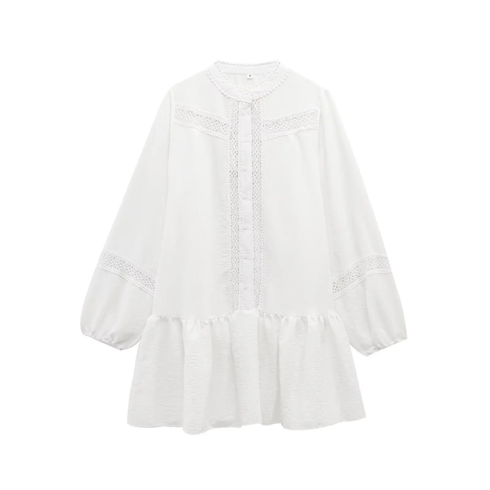 

PB&ZA2025Summer new women's clothing sweet floral embroidery round neck long sleeved fashionable versatile temperament dress