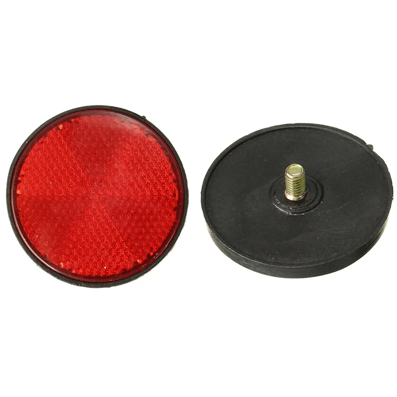 6Pcs Round Red Reflector Universal For Motorcycle ATV 5.6 X 0.8Cm