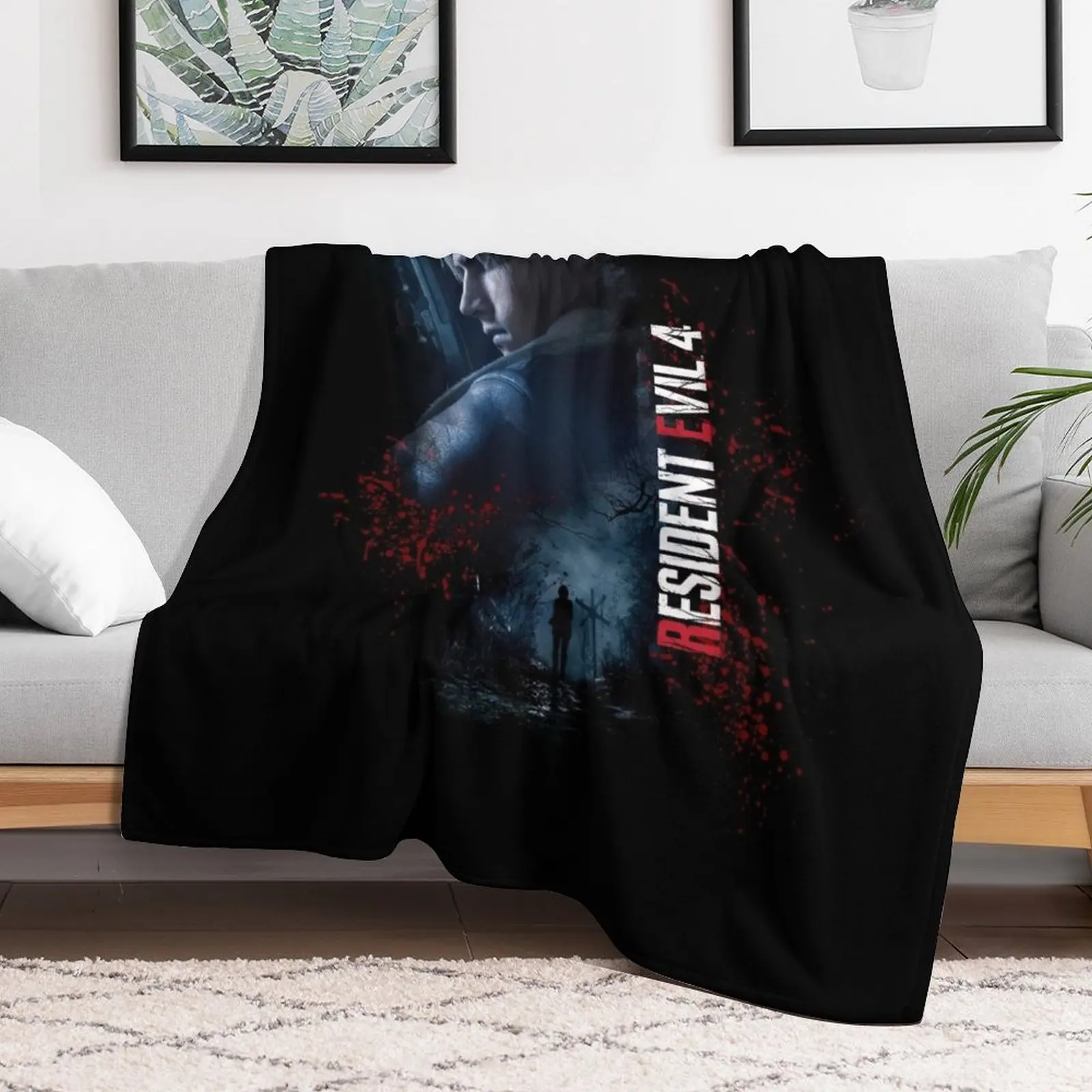 Leon Kennedy RE4make Design 2 Throw Blanket Large Cute decorative Blankets