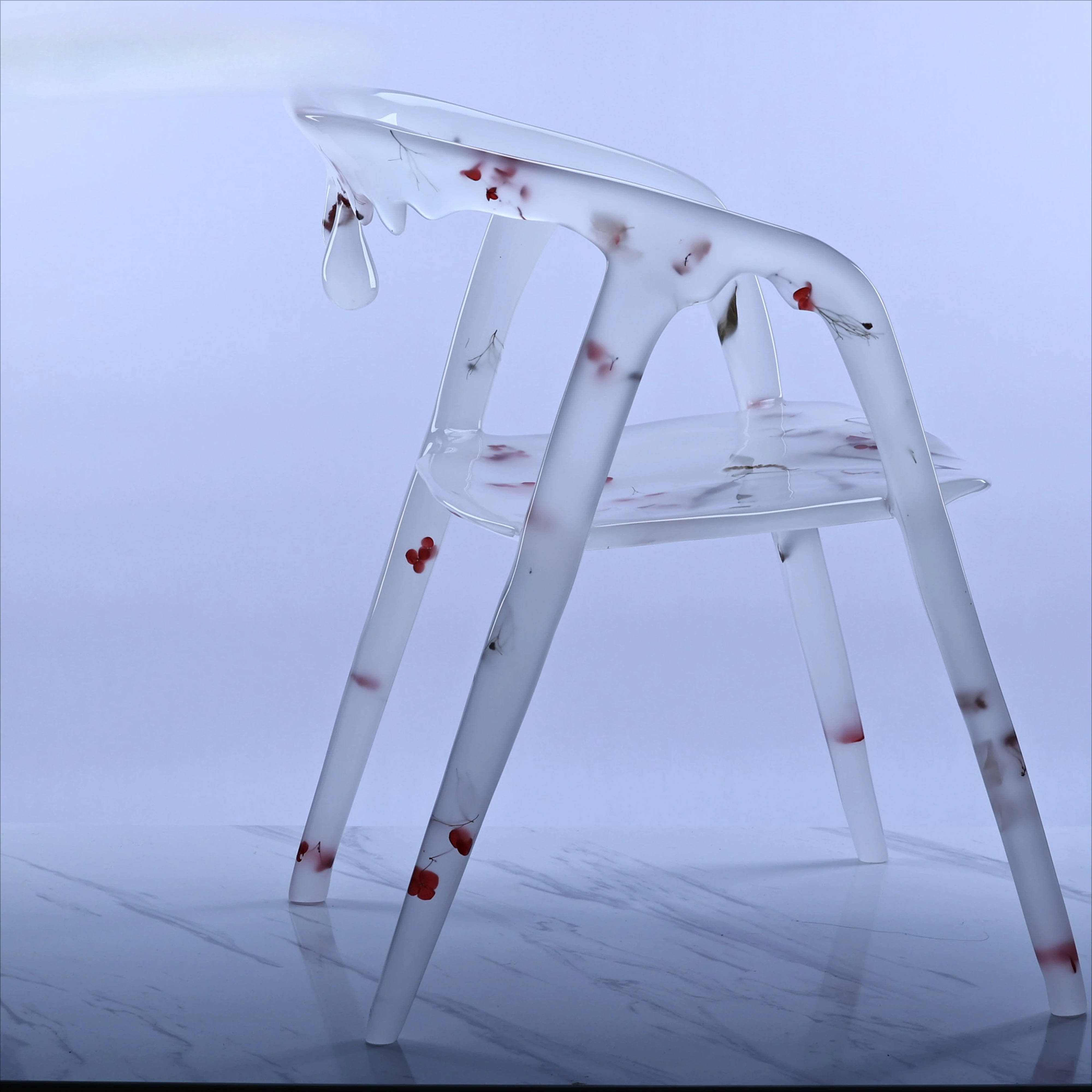 High-end luxury translucent white acrylic dining room chairs modern aesthetic decorative furniture