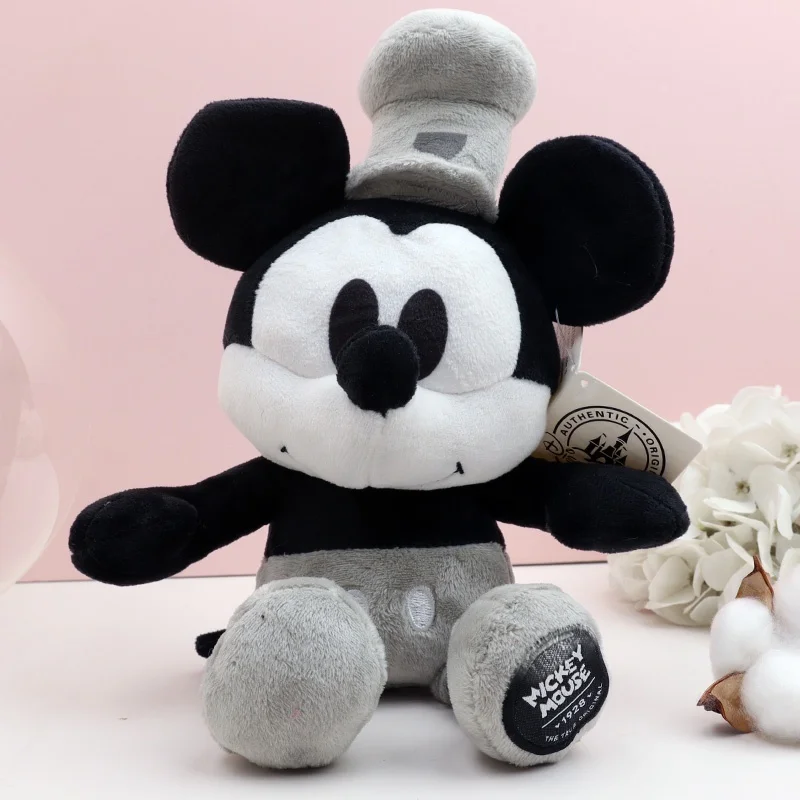 

25cm Black Mickey Mouse Plush Toy Stuffed Animal Cartoon Mickey Anime Doll Kawaii Room Decor Stuff Funny Gift For Kids Girls Boy