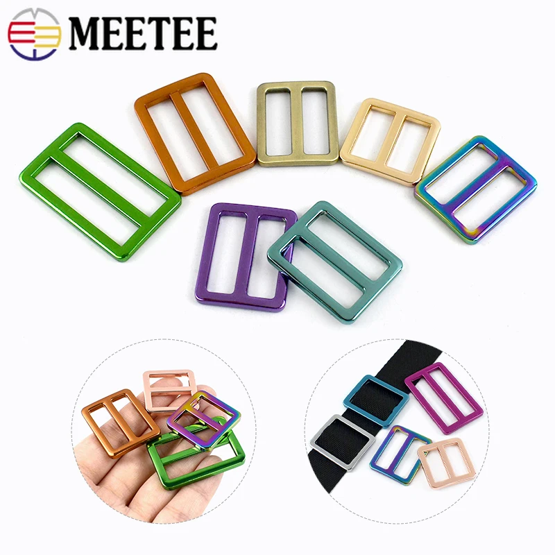 

5/10/20Pc 20-38mm Metal Buckles Bag Strap Tri-Glide Slider Clasp Dog Collar Webbing Adjust Ring Hook Belt Buckle DIY Accessories