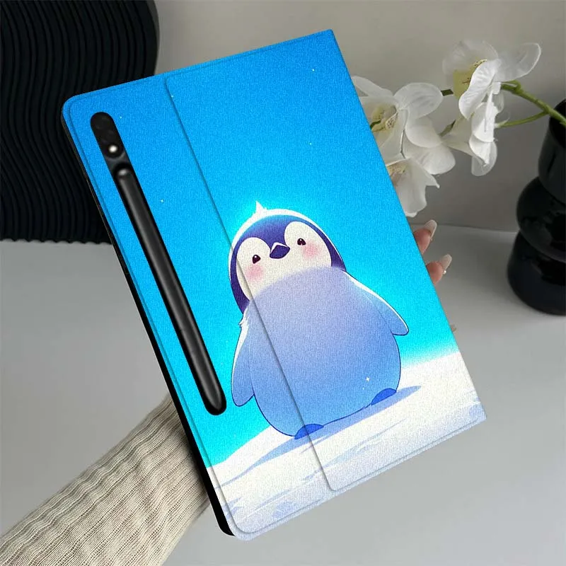 

Penguin Art Cute Pattern For Samsung Galaxy Tab S10 S9 S8 S7 Lite FE Plus Scratch resistant Pen Tray Tablet Case Gift