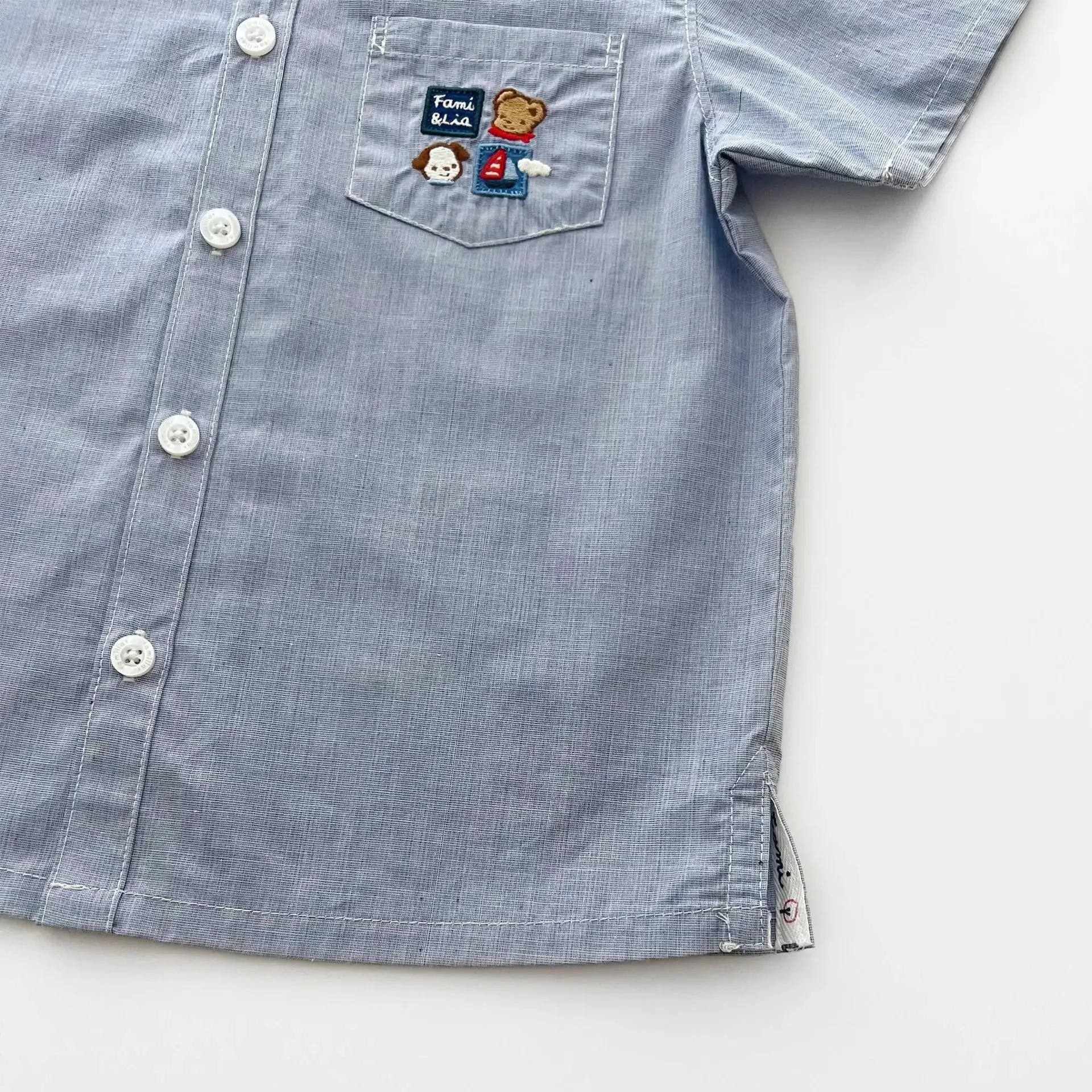 Fami Temperament Kinderkleding Nieuwe zomer 2025, katoenen, ademend shirt met korte mouwen voor jongens