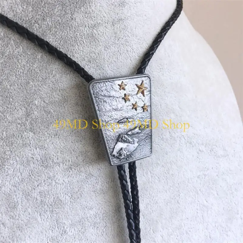 49MD Cool Retros Bolo Tie Necktie For Men Elegant Men's Leather Bolo Tie Western Neck