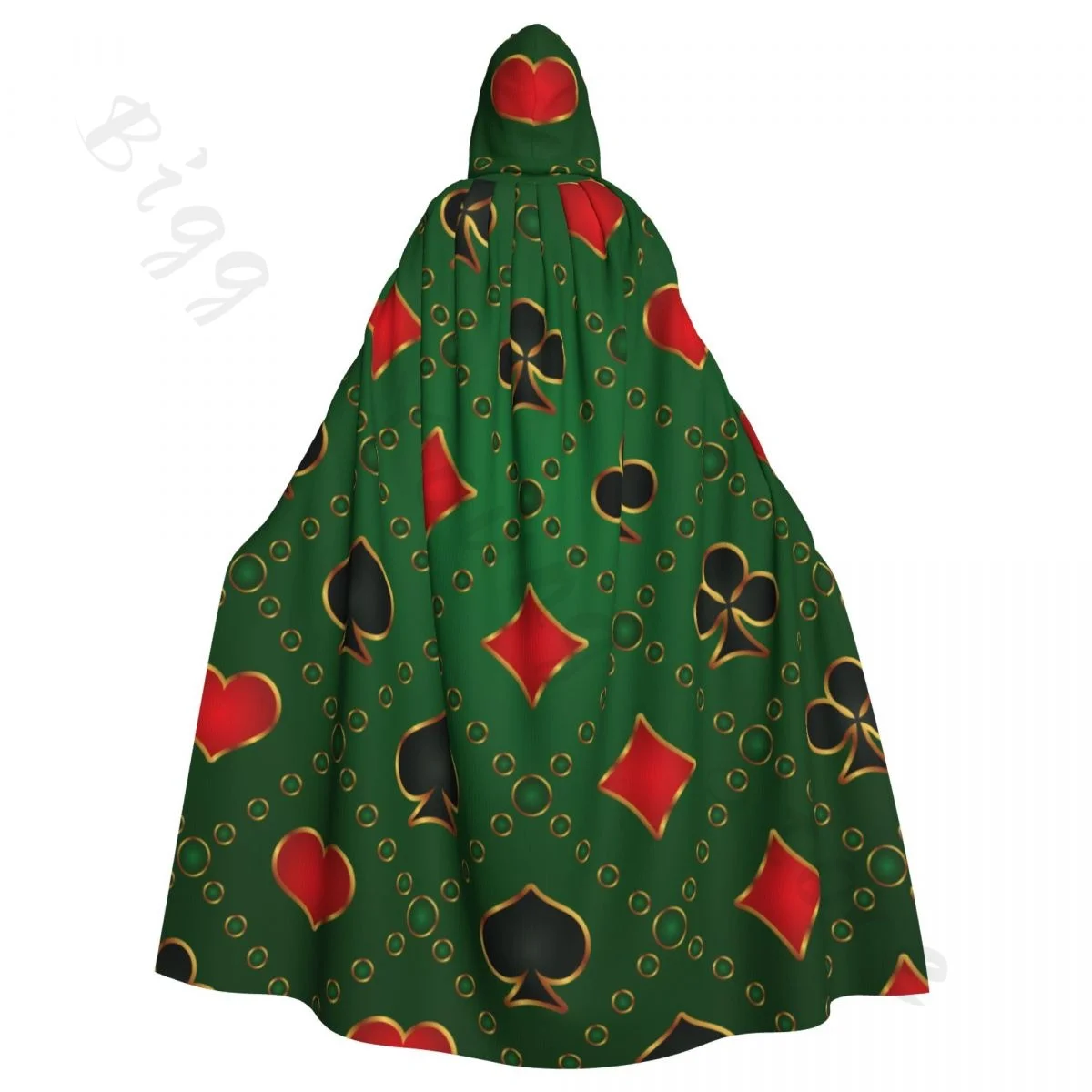 Alice In Wonderland Poker Unisex Cloak with Hood Cloak Vampire Witch Cape Cosplay Costume