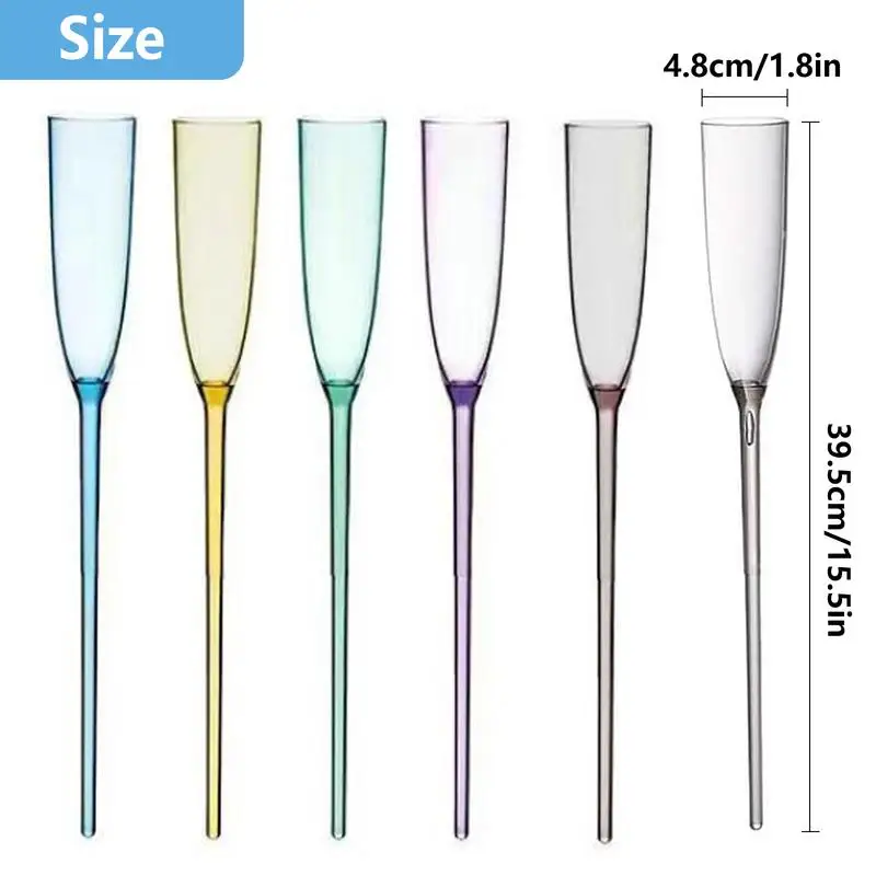 Champagne Flutes For Pool 6pcs Floating Wine Glasses Pool Side Flutes For Champagne Novelty Drinkware Juice Beverage Summer