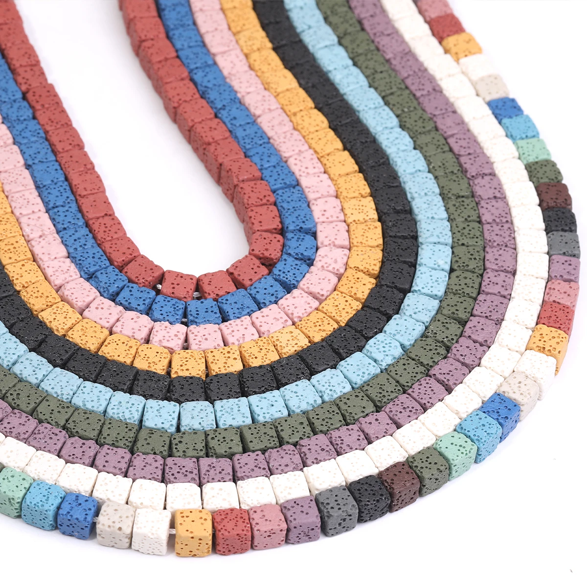 8x8mm Natural Volcanic Lava Stone Square Square Bulk Crafts, Beads Bulk For Jewelry Making DIY Bracelet Pendant Accessories