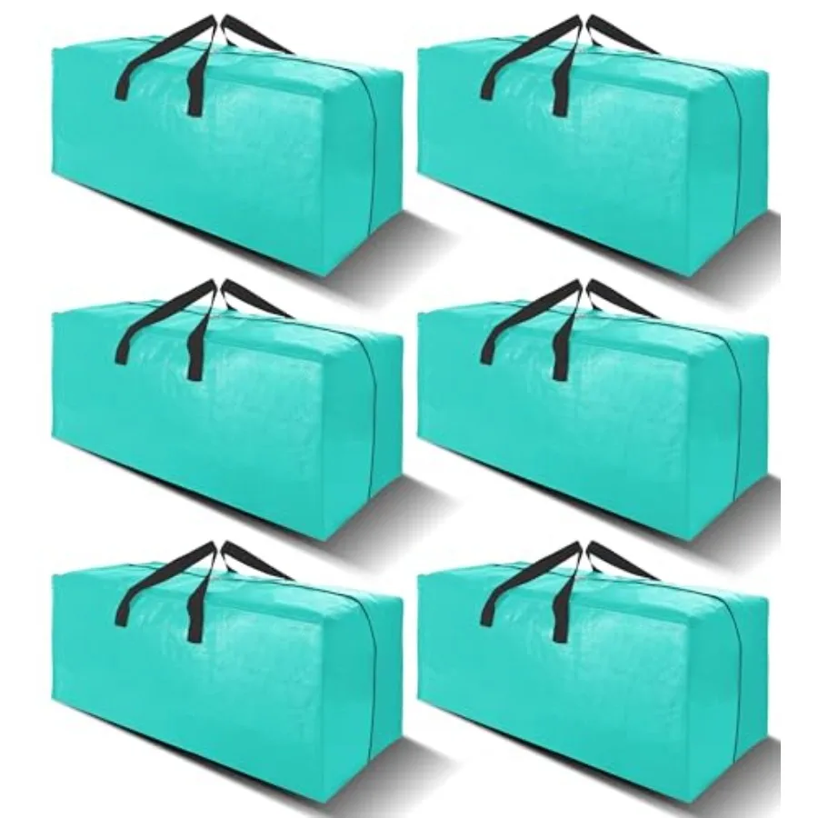 

Набор из 6 сверхпрочных больших сумок для переезда с лямками для переноски - прочные ручки и молнии, складные сумки для хранения, экономящие место