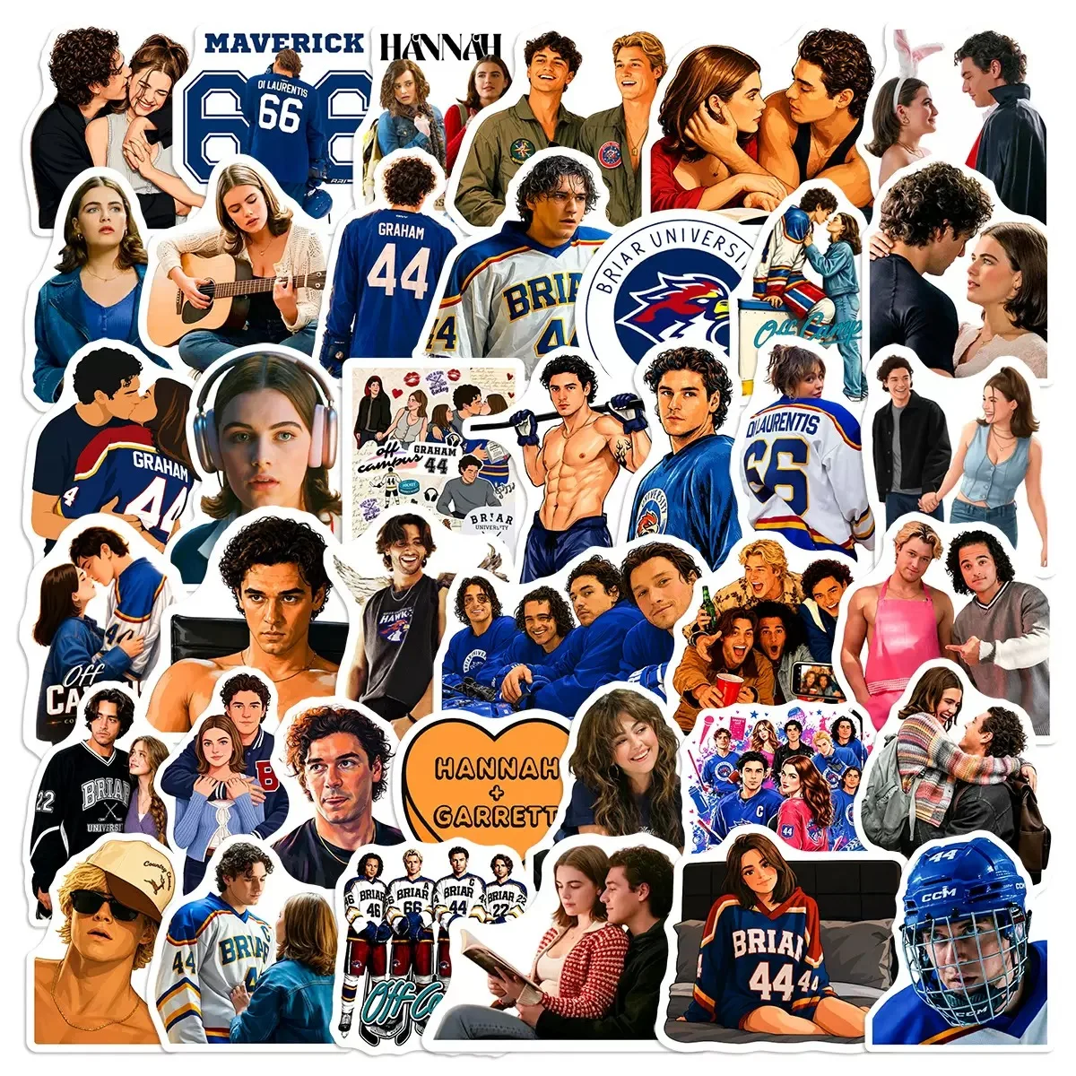 55Pcs KPOP Off Campus Stickers Anime Decals For Laptop Scrapbook Luggage Guitar Helmet DIY Aesthetic Stickers