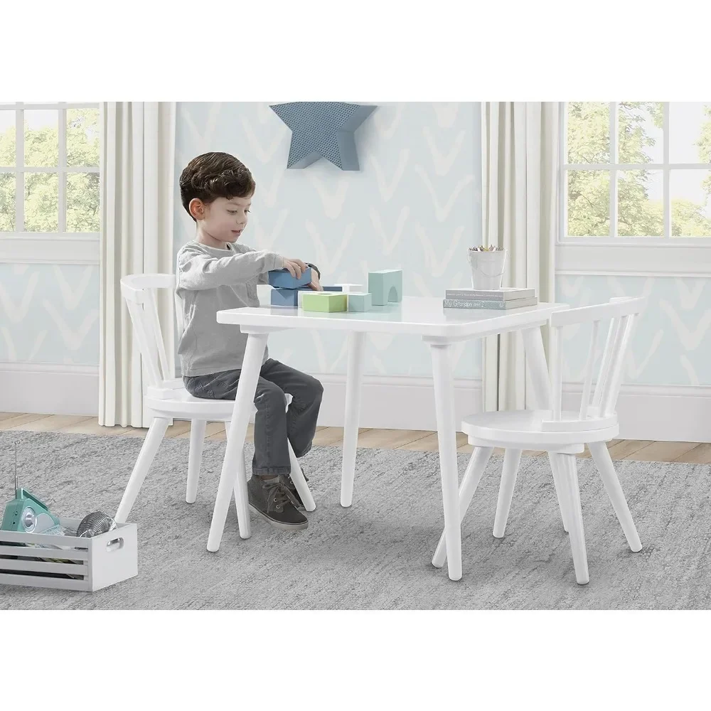 

Children's wooden table and chair set (2 chairs included) - perfect for arts and crafts, snack time