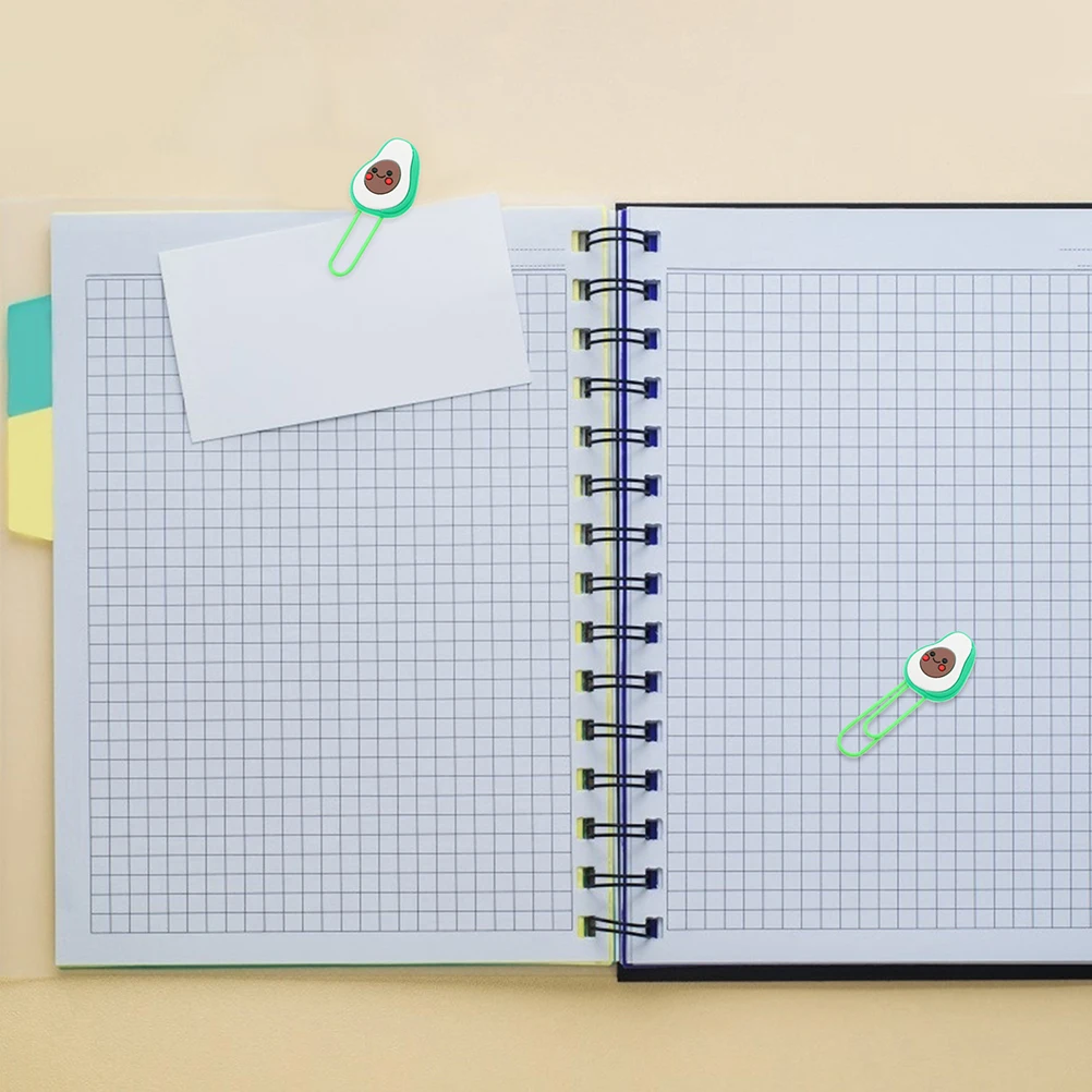 8Pcs Creative Avocado Paper Clips Unique Fruit Shaped Clips for Paperwork File Management Office Desk School Study Organization
