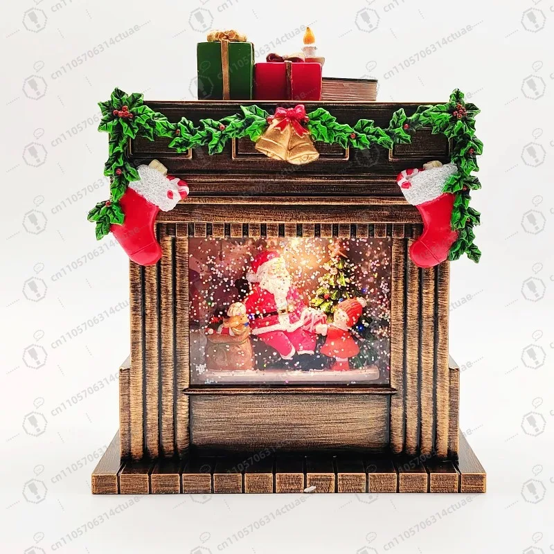

Fireplace flash rotating water lights, Christmas snowball lights, holiday decorations, living room ambient lights