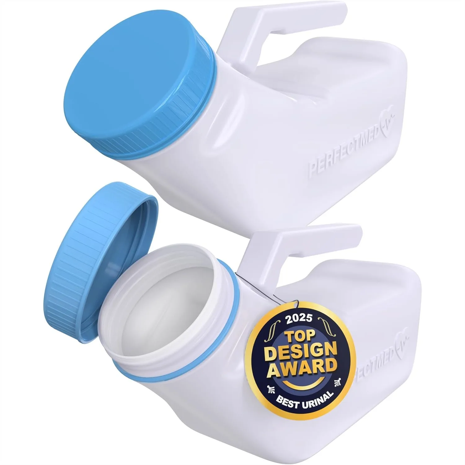 

Urinals for Men Spill Proof 32 oz Portable Urine Bottle with Glow in Dark Lid Thick Plastic Pee Bottle