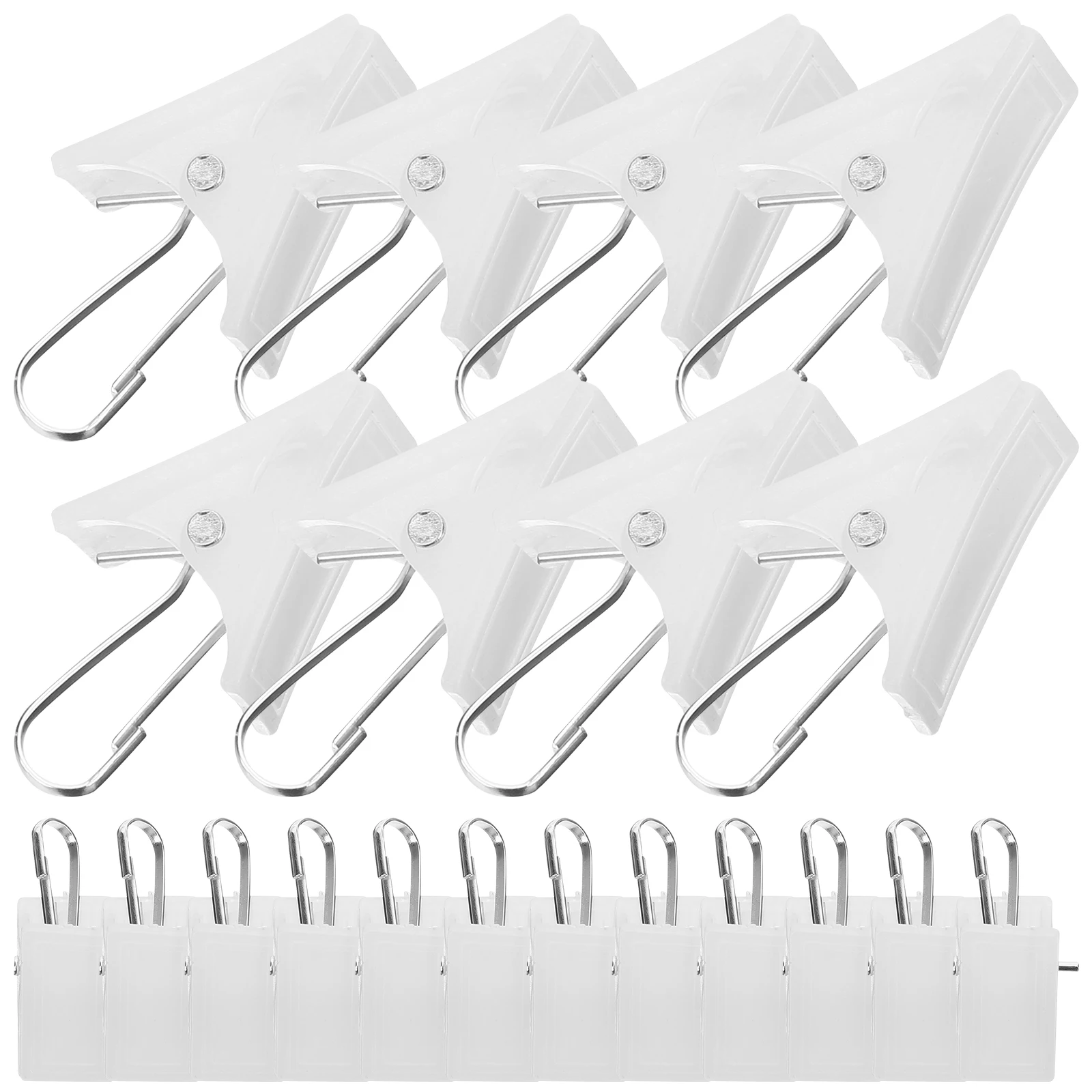 

20pcs White Plastic Clips for Curtains Socks Hats Strong Clip Design Easy to Use Home Decoration Hanging Accessories