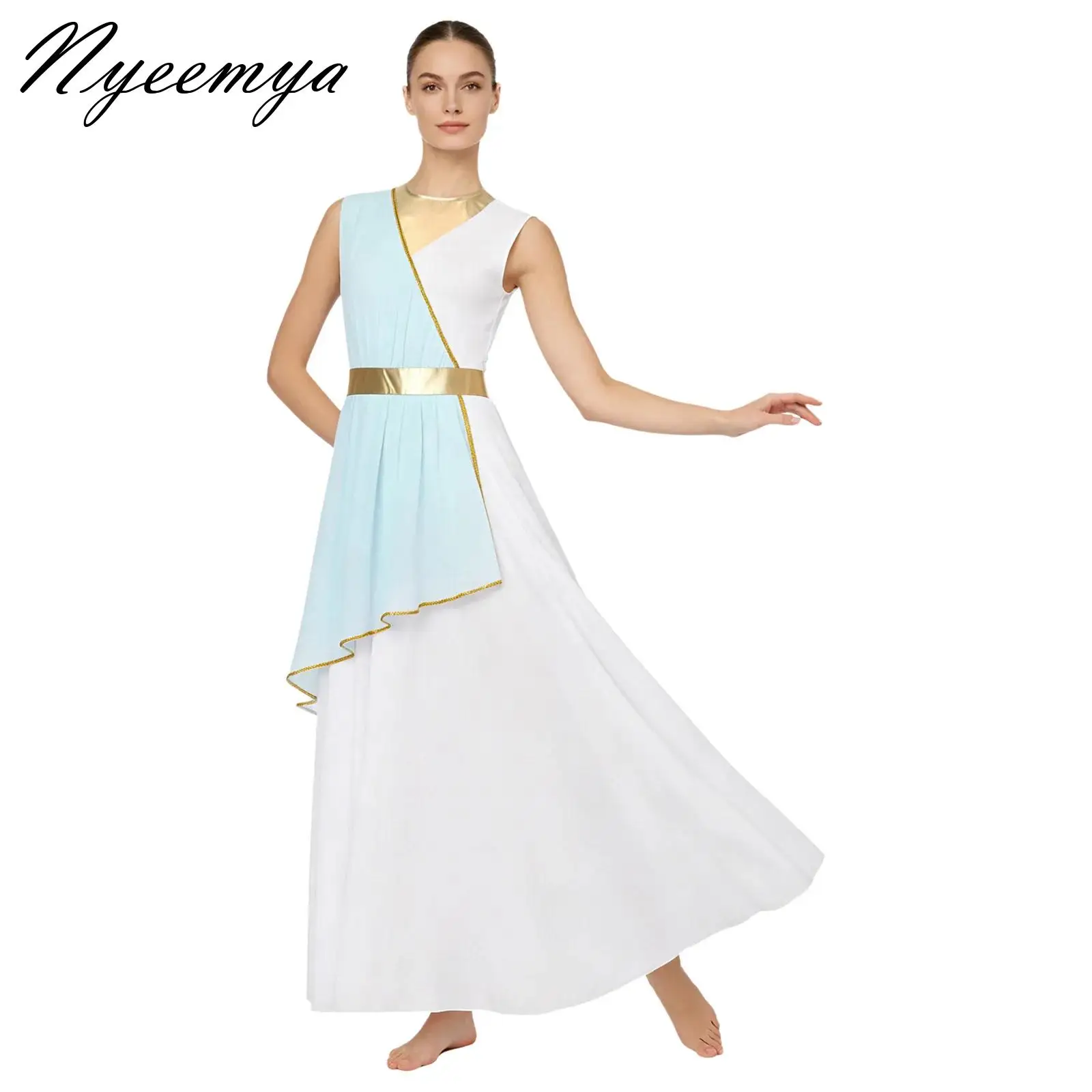 

Womens Ancient Greek Princess Dress Goddesses Toga Costume for Halloween Carnival Party Queen Robe Lyrical Liturgical Dancewear
