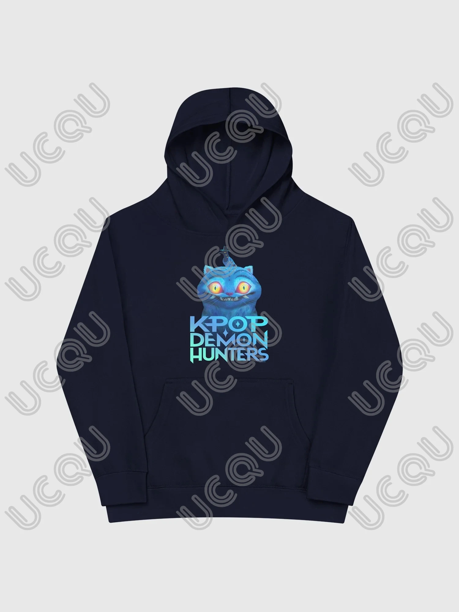 

2025 New KPop Demon Hunters Navy Blue Hoodies Winter Fleece Casual Sweatshirt Top for Women Men Tops Clothing