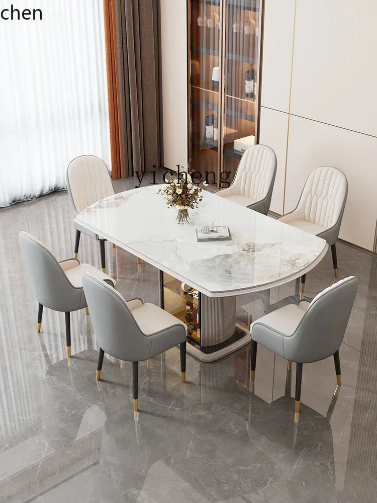 DSA  Square and Round Dual-use Telescopic Convertible Round  with Storage Modern Simple Light Luxury Dining