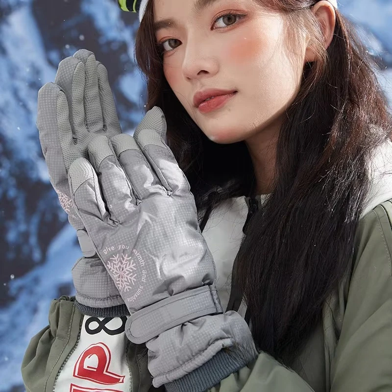 

Бархатные лыжные перчатки с сенсорным экраном, женские водонепроницаемые теплые зимние спортивные мягкие перчатки, пара модных перчаток для сноуборда