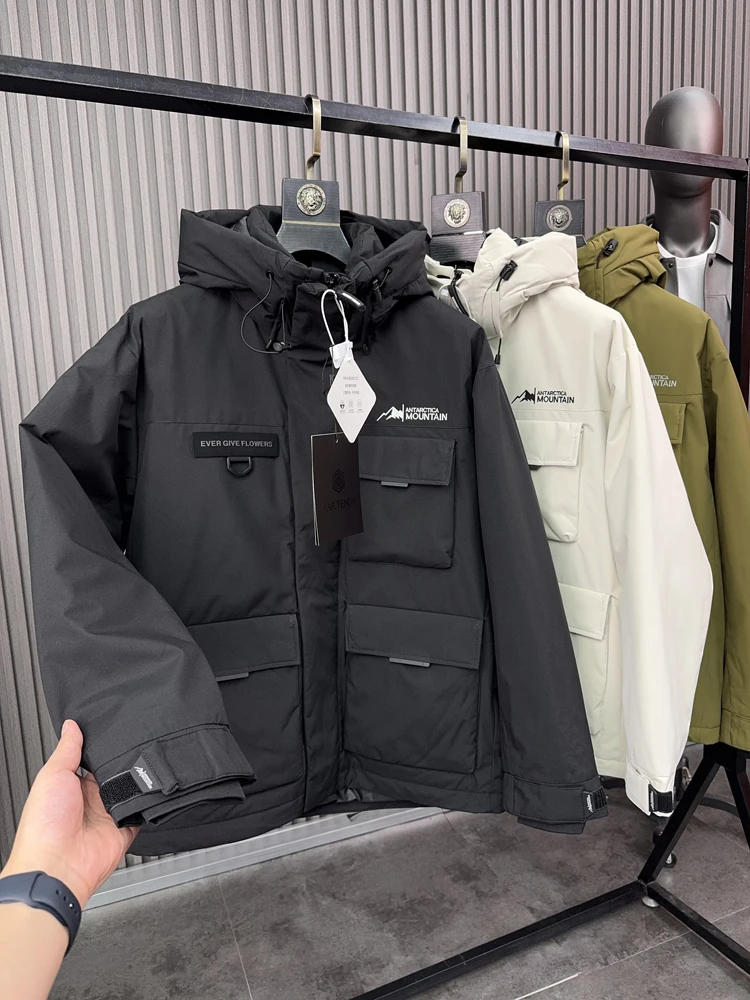 

High-End Snow Mountain Series SVIP Men's Thiened Outdoor Casual Workwear down Jaet Hooded Water-Resistant Warm Faion Ur...