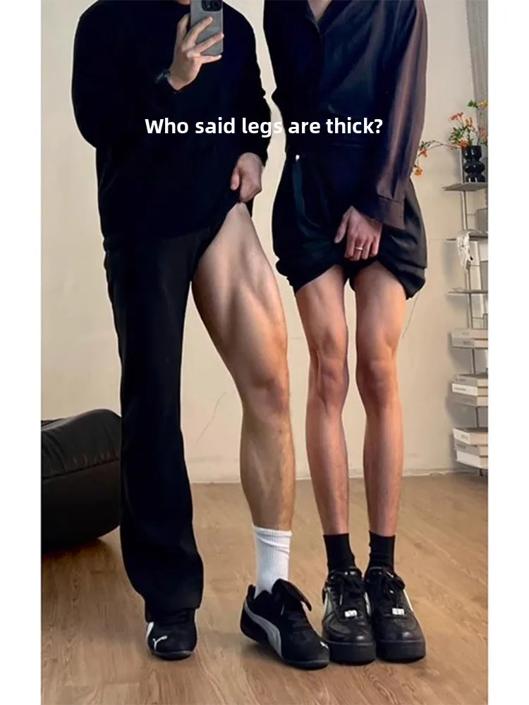 

Clenafit Men's Slim Fit Jeans Black Fleece Lined Elastic Straight Leg Micro Flared Knife Winter Fashion Youth Popular