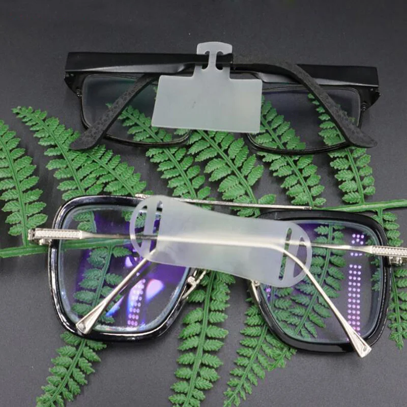 

100pcs Optical Frame Slip On Label Base Eyewear Eye Glasses Slide Over Price Tag Jewelry Soft Strip Labels Plastic Holder Mount