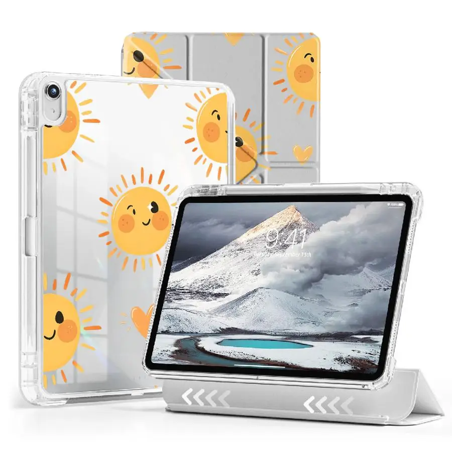 

Playful Cartoon Sun Tablet Case For iPad Air 4 5 M3 M2 M4 11inch 11th 10th 9th 8th 7th 12.9inch Mini 6 7 Pro 2025 Holder Cover