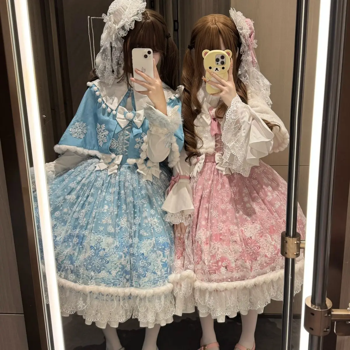 

SOIOMES Original Lolita JSK Dress with Cape Autumn/Winter Plush Dress Lolita-Style Dress