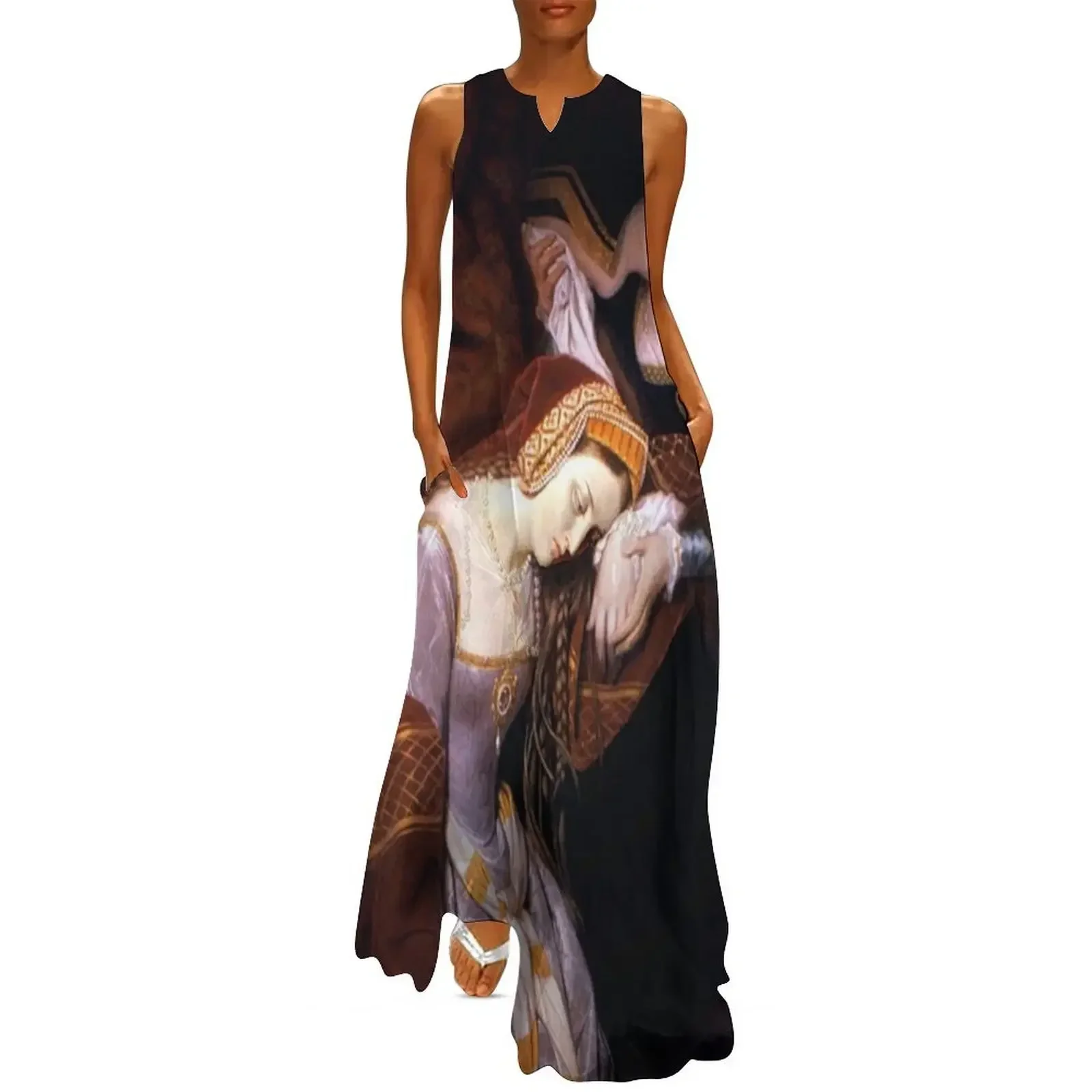 

Anne Boleyn in the Tower by Edouard Cibot The six Long Dress luxury dress Woman clothes summer clothes for women Dress