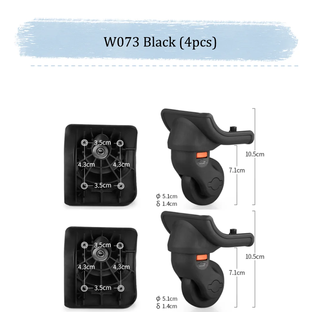 Para Samsonite W073 maleta de repuesto de ruedas Universal giratoria suave silenciosa accesorios de ruedas ruedas ruedas