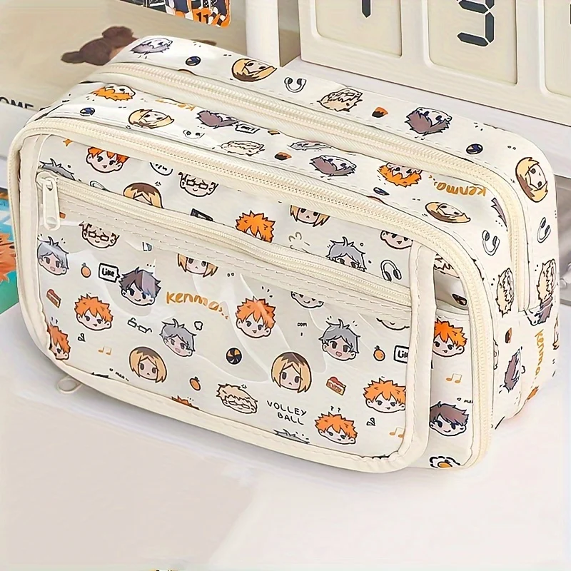 Picture 7: A Large-Capacity Anime Theme Pencil Box-Multifunctional Pencil Case and Stationery Case, Double Zipper Design