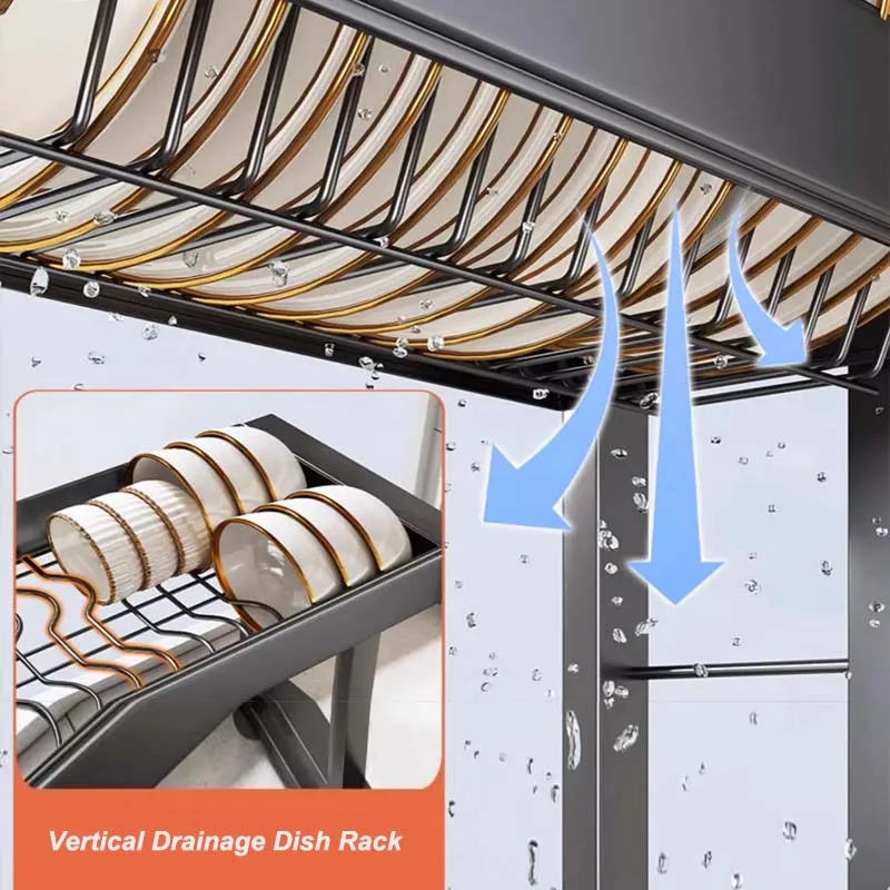 Imagem -06 - Cozinha Pia Drenagem Rack Pauzinhos e Colheres de Armazenamento Acima Pia Multifuncional Pratos Armazenamento