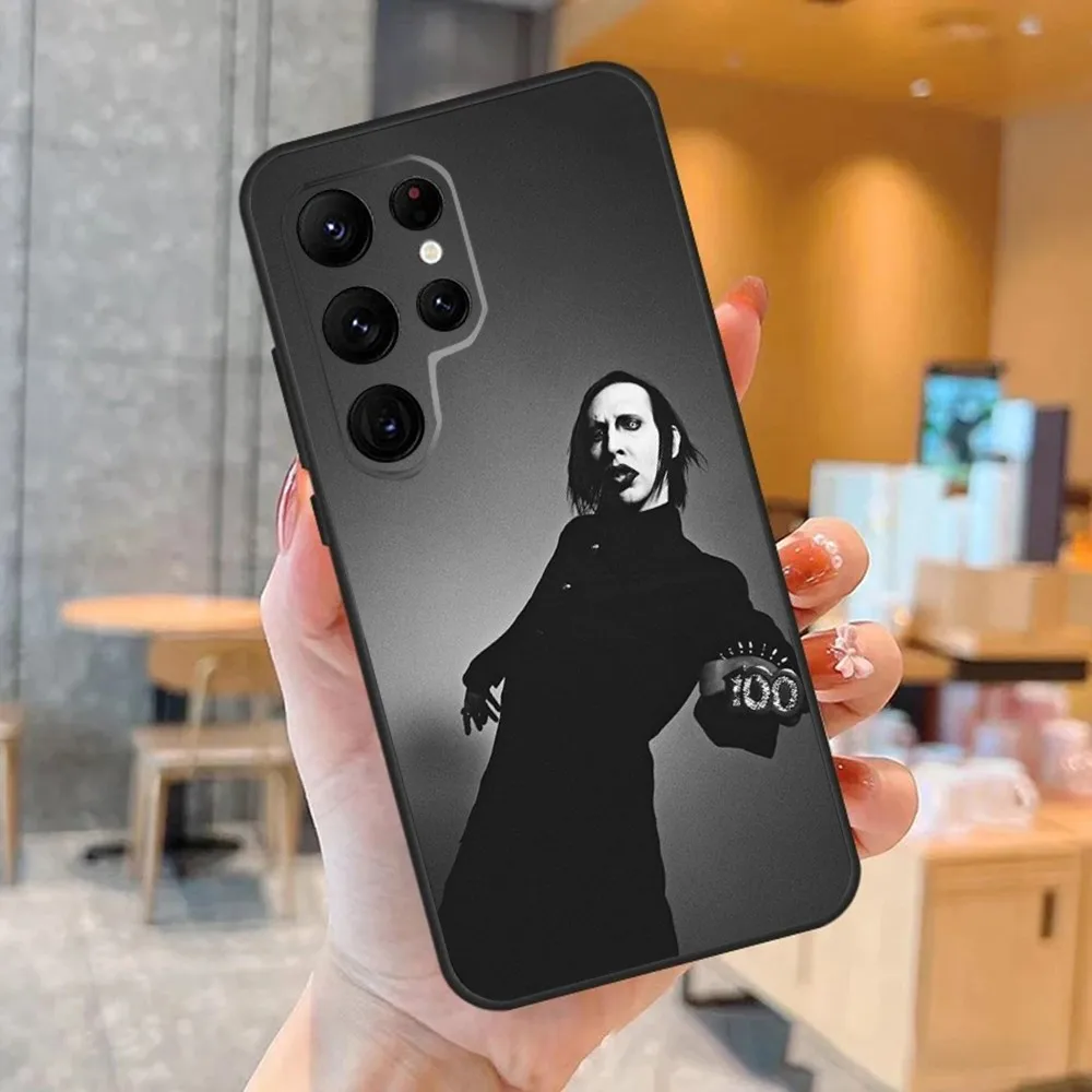 M-Marilyn M-Manson Phone Case For SamsungS23,S22,S21,S20 Ultra Pro S10,S30Plus,S9,20lite Ultra Black Cover