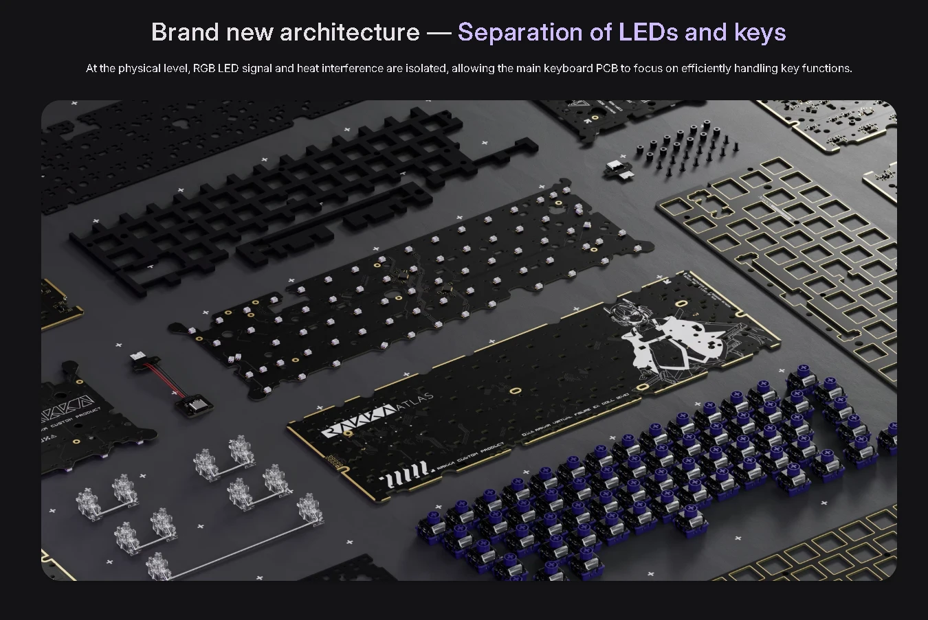 Teclado RAKKA 60 ATLAS HE com Efeito Hall e RGB