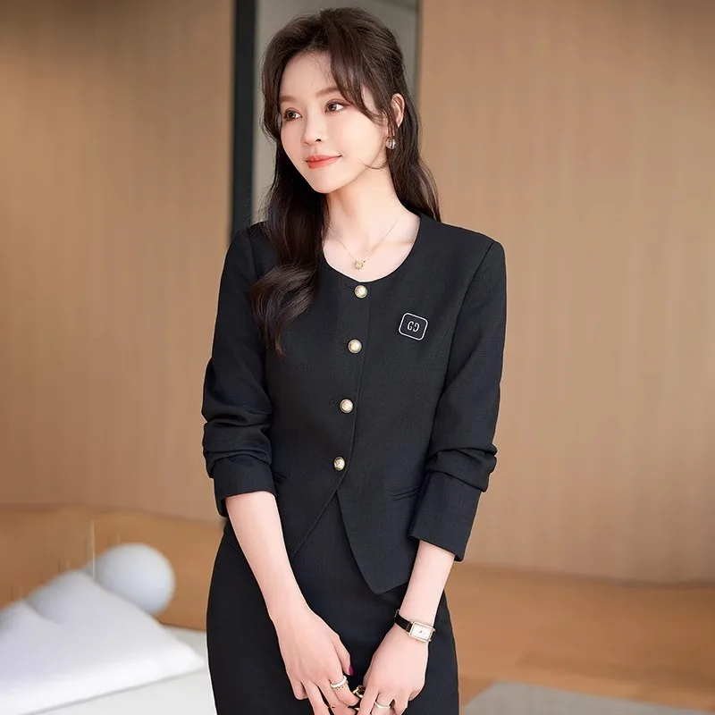 Spring Summer Long Sleeve Women Business Work Wear Suits with Skirt and Tops Formal Professional Office OL Styles Dress Sets