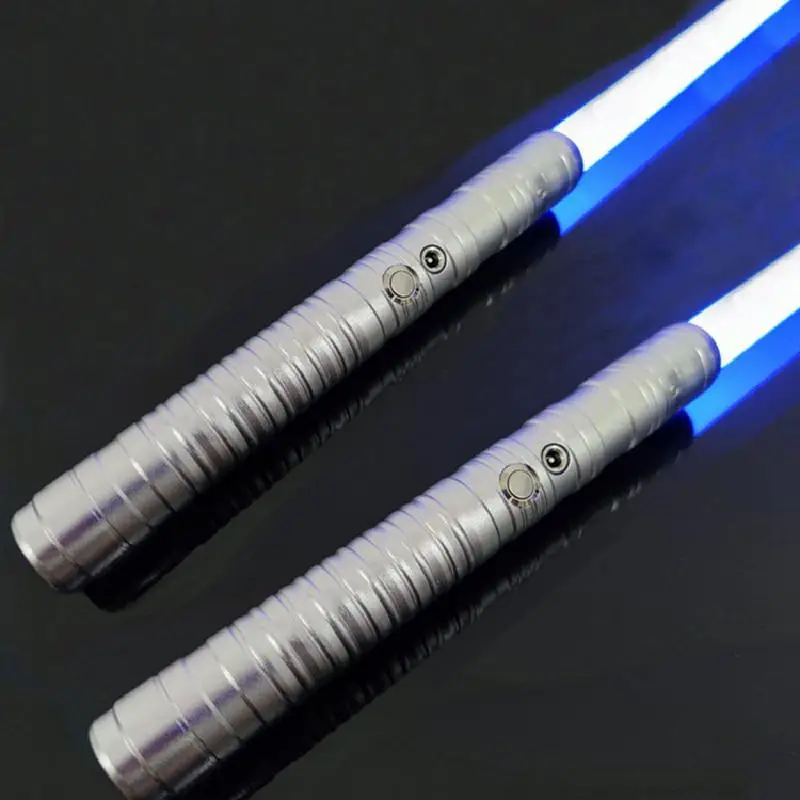 Sabre laser en métal aste par USB, épée lumineuse à changement de 14 couleurs, jouet avec vibration de force, son de frappe, arme clignotante LED