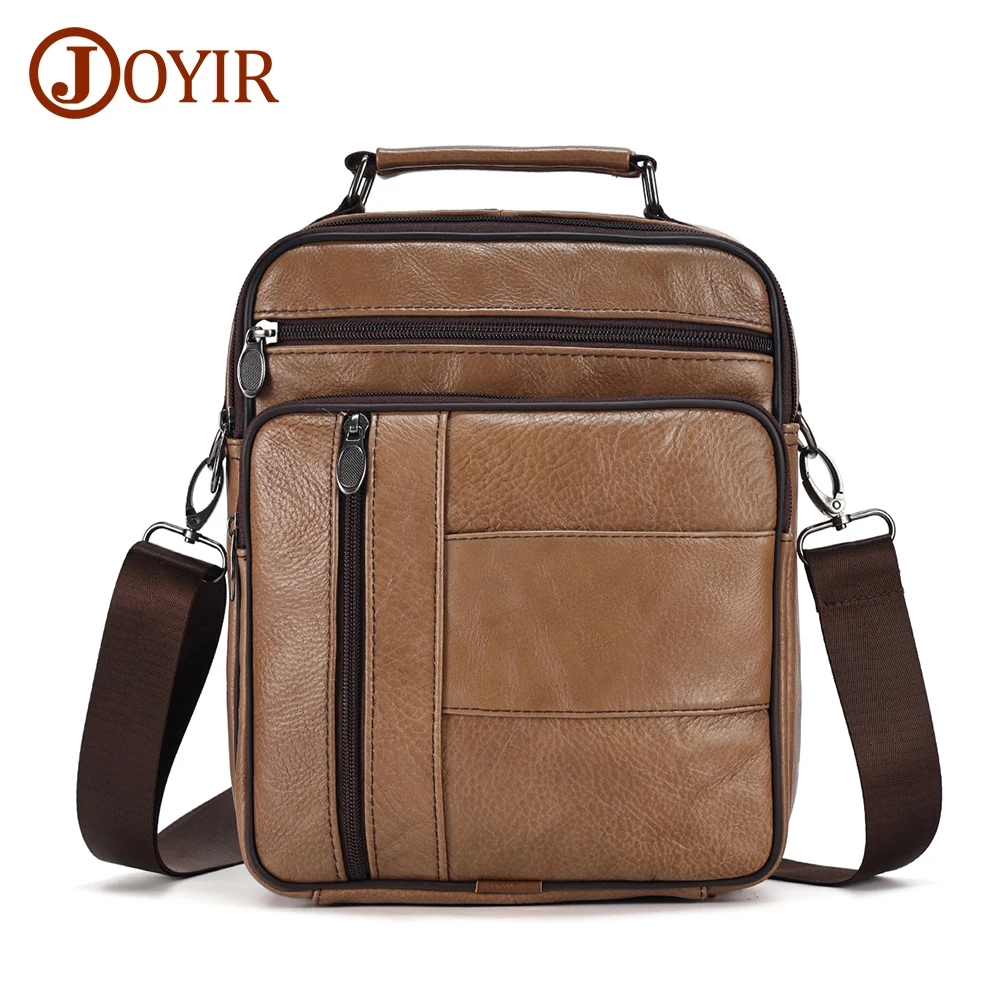 

JOYIR Genuine Cowhide Leather Men's Travel Sling Bag Casual Shoulder Crossbody Bags for Male Casual Messenger Bag Satchel Bags