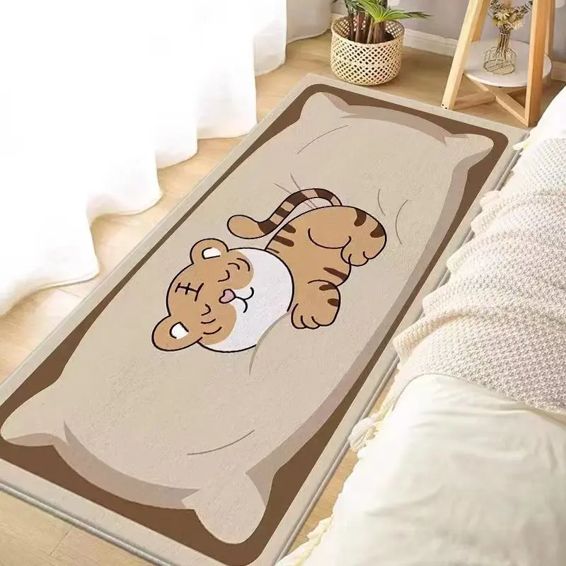 VIKAMA Cartoon Children's Room Crystal Velvet Carpet Home Bedroom Side Cushion Sofa Coffee Table Floor Mat Home Decoration