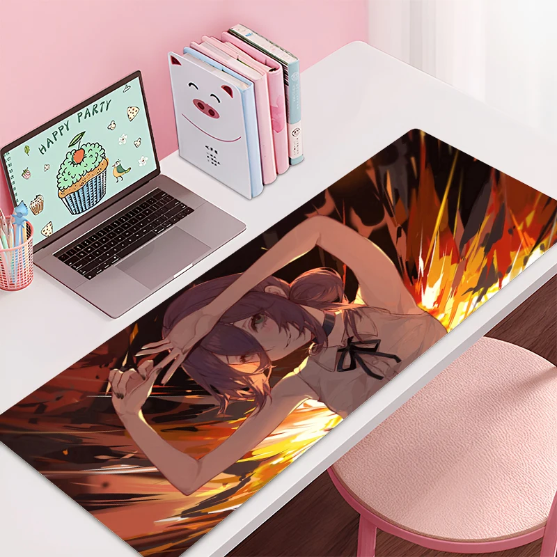 Mousepad Large Chainsaw Man Reze Gaming Keyboard Gamer Mouse Pad on The Table Desk Mat coaster Anime PC carpet Anime Mouse Mats