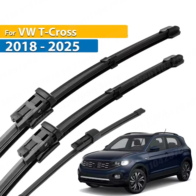 

Wiper LHD Front & Rear Wiper Blades Set For VW T-Cross 2018 - 2025 Windshield Windscreen Window Brushes 24"+18"+10"