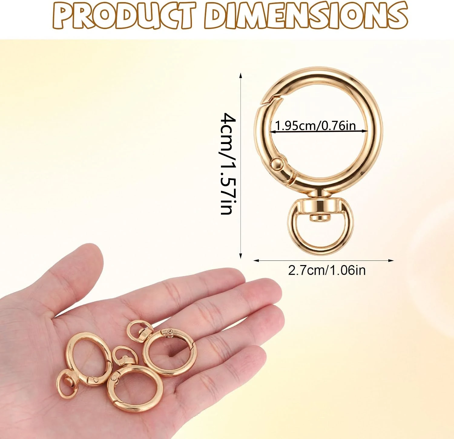 8pcs Round Openable Swivel Metal Spring Key Rings